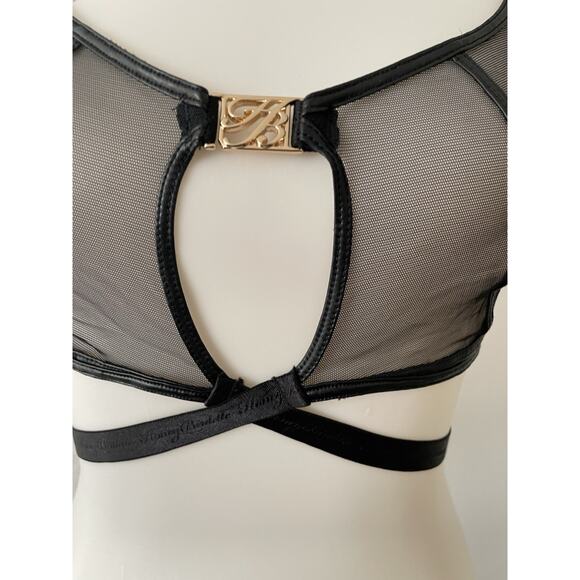 Honey Birdette Bra Emily Strappy Cross Front Sheer Mesh Lingerie - Picture 6 of 16